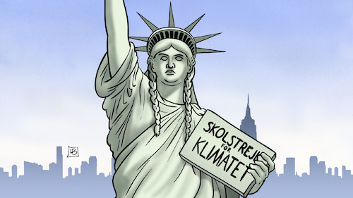 Cartoon: Thunberg in NY (medium) by Harm Bengen tagged greta,thunberg,ny,new,york,school,strike,climate,change,klimawandel,schulstreik,freiheitsstatue,liberty,usa,fridays,for,future,harm,bengen,cartoon,karikatur,greta,thunberg,ny,new,york,school,strike,climate,change,klimawandel,schulstreik,freiheitsstatue,liberty,usa,fridays,for,future,harm,bengen,cartoon,karikatur