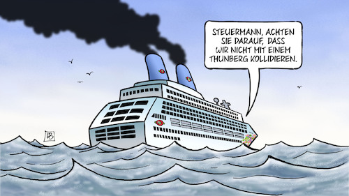 Cartoon: Thunberg voraus (medium) by Harm Bengen tagged steuermann,greta,thunberg,kollidieren,kreuzfahrtschiff,segelschiff,atlantiküberquerung,umweltverschmutzung,wasser,meer,klimawandel,harm,bengen,cartoon,karikatur,steuermann,greta,thunberg,kollidieren,kreuzfahrtschiff,segelschiff,atlantiküberquerung,umweltverschmutzung,wasser,meer,klimawandel,harm,bengen,cartoon,karikatur