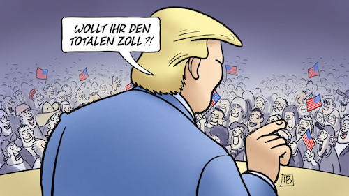 Cartoon: Totaler Zoll (medium) by Harm Bengen tagged totalen,zoll,starfzölle,handelkrieg,usa,trump,europa,harm,bengen,cartoon,karikatur,totalen,zoll,starfzölle,handelkrieg,usa,trump,europa,harm,bengen,cartoon,karikatur