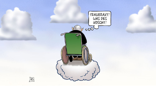 Cartoon: Trauerakt (medium) by Harm Bengen tagged trauerakt,was,des,koscht,schäuble,schwabe,himmel,wolken,tod,harm,bengen,cartoon,karikatur,trauerakt,was,des,koscht,schäuble,schwabe,himmel,wolken,tod,harm,bengen,cartoon,karikatur