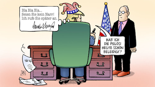 Cartoon: Trump-Beleidigungen (medium) by Harm Bengen tagged trump,schreiben,beleidigungen,narr,narrenkappe,brief,anruf,erdogan,türkei,pelosi,impeachment,harm,bengen,cartoon,karikatur,trump,schreiben,beleidigungen,narr,narrenkappe,brief,anruf,erdogan,türkei,pelosi,impeachment,harm,bengen,cartoon,karikatur