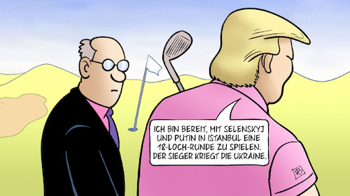 Cartoon: Trump-Selenskyj-Putin (medium) by Harm Bengen tagged trump,selenskyj,putin,istanbul,golfplatz,18,loch,sieger,ukraine,russland,usa,krieg,harm,bengen,cartoon,karikatur,trump,selenskyj,putin,istanbul,golfplatz,18,loch,sieger,ukraine,russland,usa,krieg,harm,bengen,cartoon,karikatur