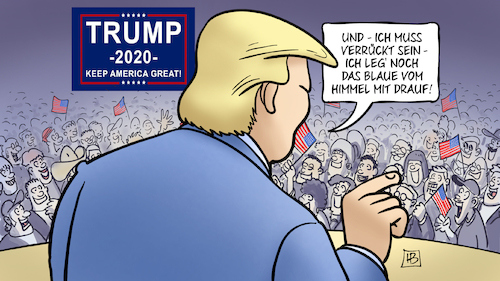 Cartoon: Trump-Wahlkampfauftakt (medium) by Harm Bengen tagged trump,wahlkampfauftakt,kandidatur,präsidentschaft,zweite,amtszeit,blaue,vom,himmel,versprechen,publikum,harm,bengen,cartoon,karikatur,trump,wahlkampfauftakt,kandidatur,präsidentschaft,zweite,amtszeit,blaue,vom,himmel,versprechen,publikum,harm,bengen,cartoon,karikatur