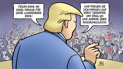 Cartoon: Trump und Farage (medium) by Harm Bengen tagged nigel,farage,rede,usa,präsidentschaftswahl,wahlkampf,brexit,seehofer,kim,jong,un,überraschungsgäste,harm,bengen,cartoon,karikatur,nigel,farage,rede,usa,präsidentschaftswahl,wahlkampf,brexit,seehofer,kim,jong,un,überraschungsgäste,harm,bengen,cartoon,karikatur