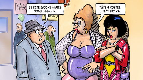 Cartoon: Tüte kostet extra (medium) by Harm Bengen tagged prostituierte,prostitution,nutten,kondome,preis,freier,tueten,kosten,extra,verpackung,umwelt,muell,harm,bengen,cartoon,karikatur,prostituierte,prostitution,nutten,kondome,preis,freier,tueten,kosten,extra,verpackung,umwelt,muell,harm,bengen,cartoon,karikatur