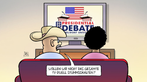 Cartoon: TV-Duell stummgeschaltet (medium) by Harm Bengen tagged tv,duell,stummschalten,mikrofon,usa,wahlkampf,trump,biden,sofa,harm,bengen,cartoon,karikatur,tv,duell,stummschalten,mikrofon,usa,wahlkampf,trump,biden,sofa,harm,bengen,cartoon,karikatur