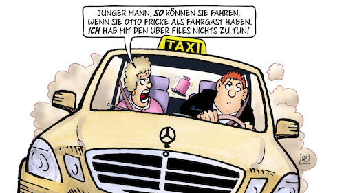 Cartoon: Uber Files (medium) by Harm Bengen tagged taxi,fahrdienst,otto,fricke,fahrgast,fdp,lobbyist,lobbismus,uber,files,kfz,auto,harm,bengen,cartoon,karikatur,taxi,fahrdienst,otto,fricke,fahrgast,fdp,lobbyist,lobbismus,uber,files,kfz,auto,harm,bengen,cartoon,karikatur