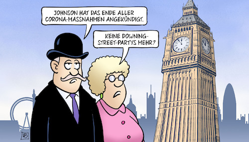 Cartoon: UK-Corona-Ende (medium) by Harm Bengen tagged johnson,ende,corona,massnahmen,downing,street,partys,london,big,ben,harm,bengen,cartoon,karikatur,johnson,ende,corona,massnahmen,downing,street,partys,london,big,ben,harm,bengen,cartoon,karikatur