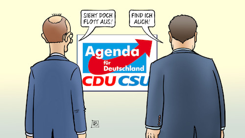 Cartoon: Union-Agenda (medium) by Harm Bengen tagged agenda,union,cdu,csu,söder,merz,afd,logo,harm,bengen,cartoon,karikatur,agenda,union,cdu,csu,söder,merz,afd,logo,harm,bengen,cartoon,karikatur