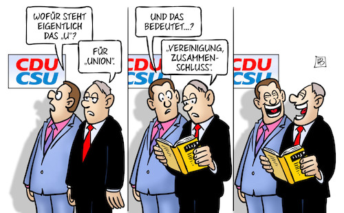 Cartoon: Union lt. Duden (medium) by Harm Bengen tagged union,cdu,csu,duden,streit,ergebnis,bundestagswahl,laschet,lachen,harm,bengen,cartoon,karikatur,union,cdu,csu,duden,streit,ergebnis,bundestagswahl,laschet,lachen,harm,bengen,cartoon,karikatur