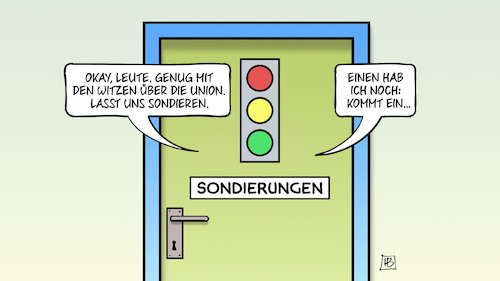 Cartoon: Unions-Witze (medium) by Harm Bengen tagged witze,union,sondieren,ampel,spd,fdp,grüne,verhandlungen,tür,harm,bengen,cartoon,karikatur,witze,union,sondieren,ampel,spd,fdp,grüne,verhandlungen,tür,harm,bengen,cartoon,karikatur