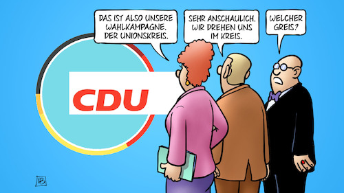 Cartoon: Unionskreis (medium) by Harm Bengen tagged cdu,wahlkampagne,unionskreis,bundestagswahl,design,kreis,greis,harm,bengen,cartoon,karikatur,cdu,wahlkampagne,unionskreis,bundestagswahl,design,kreis,greis,harm,bengen,cartoon,karikatur