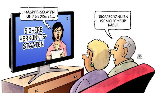 Cartoon: Unsicheres GB (medium) by Harm Bengen tagged magreb,staaten,georgien,grossbritannien,brexit,tv,sichere,herkunftsstaaten,herkunftsländer,migration,fluechtlinge,asylrecht,harm,bengen,cartoon,karikatur,magreb,staaten,georgien,grossbritannien,brexit,tv,sichere,herkunftsstaaten,herkunftsländer,migration,fluechtlinge,asylrecht,harm,bengen,cartoon,karikatur