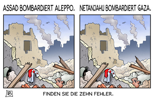 Cartoon: Unterschied (medium) by Harm Bengen tagged assad,bombardiert,aleppo,netanjahu,bomben,offensive,zehn,fehler,unterschied,gaza,opfer,israel,palaestina,krieg,zivilisten,armee,hamas,nahost,harm,bengen,cartoon,karikatur,assad,bombardiert,aleppo,netanjahu,bomben,offensive,zehn,fehler,unterschied,gaza,opfer,israel,palaestina,krieg,zivilisten,armee,hamas,nahost,harm,bengen,cartoon,karikatur