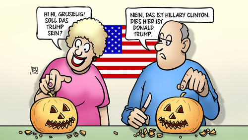 Cartoon: US-Kürbisse (medium) by Harm Bengen tagged gruselig,halloween,kürbisse,trump,clinton,usa,präsidentschaftswahlkampf,harm,bengen,cartoon,karikatur,gruselig,halloween,kürbisse,trump,clinton,usa,präsidentschaftswahlkampf,harm,bengen,cartoon,karikatur