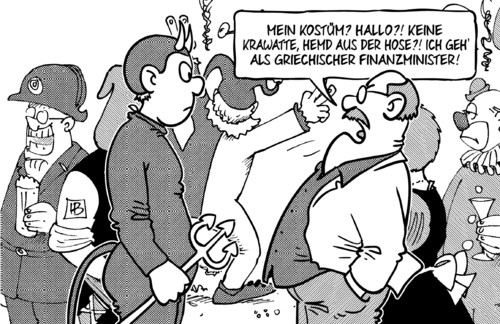 Cartoon: Varoufakis-Kostüm (medium) by Harm Bengen tagged rosenmontag,kostüm,krawatte,hemd,hose,griechischer,finanzminister,varoufakis,griechenland,wahl,karneval,fasching,harm,bengen,cartoon,karikatur