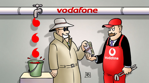 Cartoon: Vodafone-Leaks (medium) by Harm Bengen tagged vodafone,leaks,geheimdienst,zusammenarbeit,bezahlung,spitzeln,abhoeren,internet,telefon,nsa,gchq,snowden,harm,bengen,cartoon,karikatur,vodafone,leaks,geheimdienst,zusammenarbeit,bezahlung,spitzeln,abhoeren,internet,telefon,nsa,gchq,snowden,harm,bengen,cartoon,karikatur