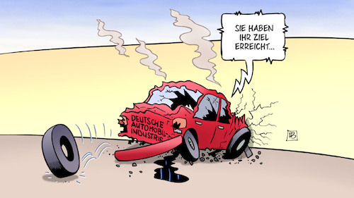 Cartoon: Vor die Wand gefahren (medium) by Harm Bengen tagged deutsche,automobilindustrie,abgasskandal,kartellrecht,absprachen,vertrauen,wand,crash,navi,ziel,erreicht,harm,bengen,cartoon,karikatur,deutsche,automobilindustrie,abgasskandal,kartellrecht,absprachen,vertrauen,wand,crash,navi,ziel,erreicht,harm,bengen,cartoon,karikatur