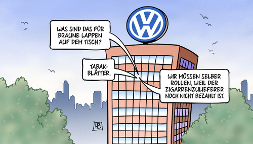 Cartoon: VW-Zulieferer (medium) by Harm Bengen tagged vw,zulieferer,produktion,kurzarbeit,chefetage,vorstand,braune,lappen,tisch,tabak,zigarrenzulieferer,bezahlung,harm,bengen,cartoon,karikatur,vw,zulieferer,produktion,kurzarbeit,chefetage,vorstand,braune,lappen,tisch,tabak,zigarrenzulieferer,bezahlung,harm,bengen,cartoon,karikatur