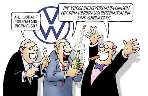 Cartoon: VW und Vergleich (medium) by Harm Bengen tagged trinken,champagner,sekt,feiern,vw,vergleichsverhandlungen,verbraucherzentralen,geplatzt,dieselskandal,harm,bengen,cartoon,karikatur,trinken,champagner,sekt,feiern,vw,vergleichsverhandlungen,verbraucherzentralen,geplatzt,dieselskandal,harm,bengen,cartoon,karikatur