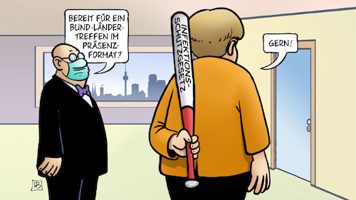 Cartoon: Waffe Infektionsschutz (medium) by Harm Bengen tagged waffe,infektionsschutzgesetz,baseballschläger,merkel,corona,berlin,bund,länder,treffen,präsenzformat,harm,bengen,cartoon,karikatur,waffe,infektionsschutzgesetz,baseballschläger,merkel,corona,berlin,bund,länder,treffen,präsenzformat,harm,bengen,cartoon,karikatur