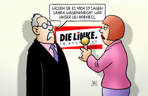 Cartoon: Wagenknecht-Abschied (medium) by Harm Bengen tagged abschied,sahra,wagenknecht,linke,bundestagsfraktion,vorsitz,uli,hoeness,hoeneß,harm,bengen,cartoon,karikatur,abschied,sahra,wagenknecht,linke,bundestagsfraktion,vorsitz,uli,hoeness,hoeneß,harm,bengen,cartoon,karikatur