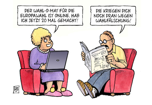 Cartoon: Wahl-O-Mat Europawahl (medium) by Harm Bengen tagged wahlomat,wahl,europawahl,online,wahlfälschung,laptop,zeitung,harm,bengen,cartoon,karikatur,wahlomat,wahl,europawahl,online,wahlfälschung,laptop,zeitung,harm,bengen,cartoon,karikatur