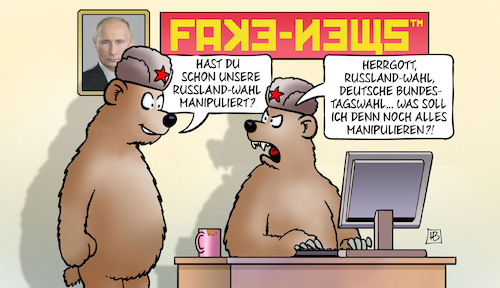 Cartoon: Wahlmanipulation (medium) by Harm Bengen tagged russland,wahl,manipuliert,wahlmanipulation,bundestagswahl,fake,news,bären,überarbeitung,überforderung,computer,harm,bengen,cartoon,karikatur,russland,wahl,manipuliert,wahlmanipulation,bundestagswahl,fake,news,bären,überarbeitung,überforderung,computer,harm,bengen,cartoon,karikatur