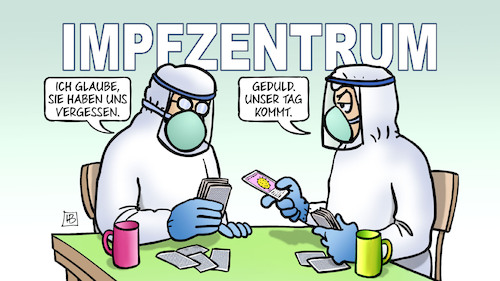 Warten im Impfzentrum Warten im Impfzentrum