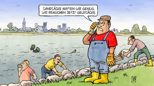 Wasser und Säcke Wasser und Säcke