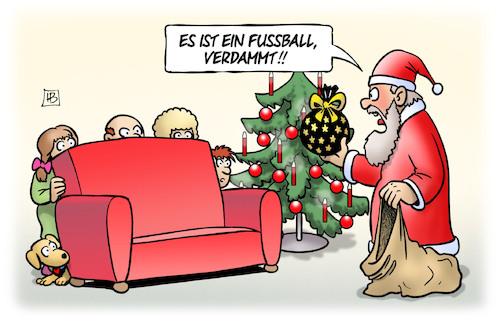 Cartoon: Weihnachtscartoon 1 - Fussball (medium) by Harm Bengen tagged fussball,weihnachtsmann,bombe,angst,terror,weihnachten,weihnachtsmarkt,bedrohung,anschlag,attentat,berlin,harm,bengen,cartoon,karikatur,fussball,weihnachtsmann,bombe,angst,terror,weihnachten,weihnachtsmarkt,bedrohung,anschlag,attentat,berlin,harm,bengen,cartoon,karikatur