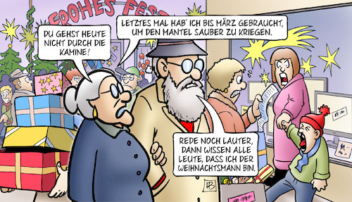 Cartoon: Weihnachtsmann inkognito (medium) by Harm Bengen tagged weihnachtsmann,inkognito,kamine,mantel,sauber,frau,mann,susemil,harm,bengen,cartoon,karikatur,weihnachtsmann,inkognito,kamine,mantel,sauber,frau,mann,susemil,harm,bengen,cartoon,karikatur