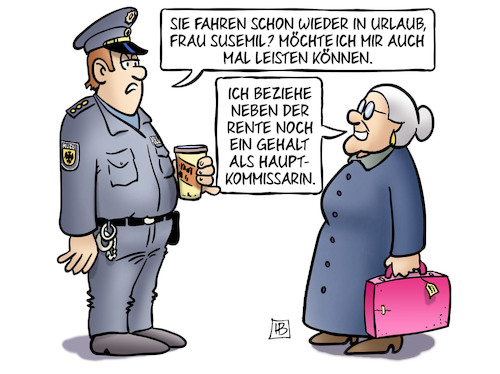 Cartoon: Wendt-Doppelgehalt (medium) by Harm Bengen tagged wendt,doppelgehalt,polizeigewerkschaft,beamter,susemil,rente,gehalt,hauptkommissarin,polizist,betrug,harm,bengen,cartoon,karikatur,wendt,doppelgehalt,polizeigewerkschaft,beamter,susemil,rente,gehalt,hauptkommissarin,polizist,betrug,harm,bengen,cartoon,karikatur