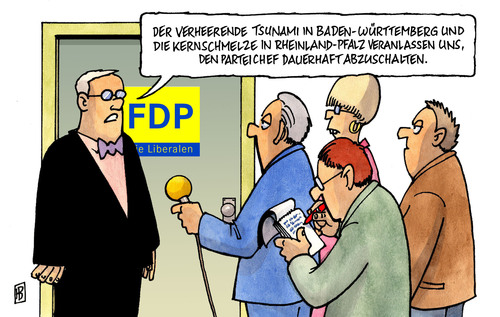 Cartoon: Westerwelle unter Beschuß (medium) by Harm Bengen tagged westerwelle,beschuß,kritik,macht,machtkampf,fdp,lindner,bahr,brüderle,kubiki,parteivorstand,parteivorsitz,rheinland,pfalz,baden,württemberg,atom,atomkraft,kernkraft,wende,landtagswahlen,beschuß,kritik,macht,machtkampf,fdp,lindner,brüderle,kubiki,parteivorstand,parteivorsitz,wahlen