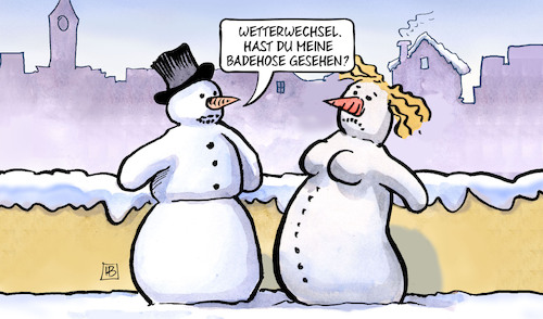 Cartoon: Wetterwechsel (medium) by Harm Bengen tagged wetterwechsel,badehose,schneemann,schnee,eis,winter,klima,wetter,kalt,harm,bengen,cartoon,karikatur,wetterwechsel,badehose,schneemann,schnee,eis,winter,klima,wetter,kalt,harm,bengen,cartoon,karikatur