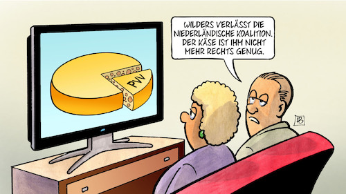 Cartoon: Wilders raus (medium) by Harm Bengen tagged wilders,pvv,rechtsextrem,niederländische,koalition,niederlande,holland,regierung,käse,tv,harm,bengen,cartoon,karikatur,wilders,pvv,rechtsextrem,niederländische,koalition,niederlande,holland,regierung,käse,tv,harm,bengen,cartoon,karikatur