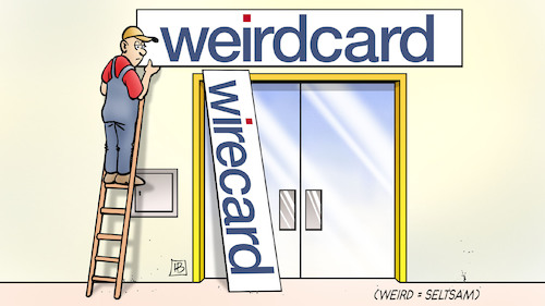 Cartoon: Wirecard (medium) by Harm Bengen tagged weird,seltsam,wirecard,betrug,treuhandkonten,finanzdienstleister,harm,bengen,cartoon,karikatur,weird,seltsam,wirecard,betrug,treuhandkonten,finanzdienstleister,harm,bengen,cartoon,karikatur