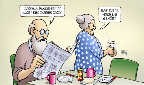 Cartoon: Wort des Jahres 2020 (medium) by Harm Bengen tagged corona,pandemie,wort,des,jahres,2020,susemil,harm,bengen,cartoon,karikatur