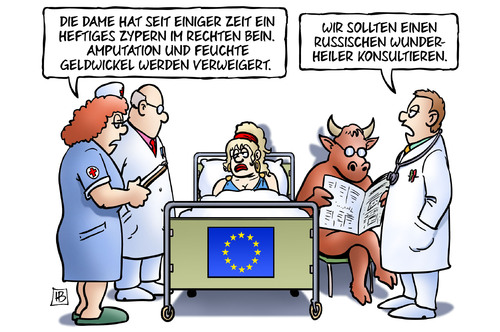 Cartoon: Wunderheiler (medium) by Harm Bengen tagged wunderheiler,russischer,russland,krankenhaus,arzt,krankenbett,stier,bank,anleger,zypern,eu,europa,kleinsparer,abgabe,raub,erpressung,bankschalter,kunde,hilfspaket,schulden,kredite,rettungsschirm,troika,harm,bengen,cartoon,karikatur,wunderheiler,russischer,russland,krankenhaus,arzt,krankenbett,stier,bank,anleger,zypern,eu,europa,kleinsparer,abgabe,raub,erpressung,bankschalter,kunde,hilfspaket,schulden,kredite,rettungsschirm,troika,harm,bengen,cartoon,karikatur