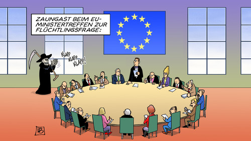 Cartoon: Zaungast (medium) by Harm Bengen tagged zaungast,ministertreffen,innenminister,aussenminister,schiffbrüchige,europa,eu,flüchtlingskatastrophe,flüchtlinge,ertrinken,tod,mittelmeer,triton,mare,nostrum,harm,bengen,cartoon,karikatur,zaungast,ministertreffen,innenminister,aussenminister,schiffbrüchige,europa,eu,flüchtlingskatastrophe,flüchtlinge,ertrinken,tod,mittelmeer,triton,mare,nostrum,harm,bengen,cartoon,karikatur