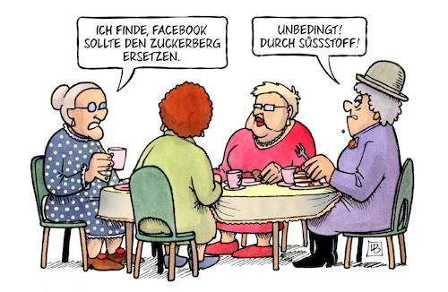 Cartoon: Zuckerberg ersetzen (medium) by Harm Bengen tagged facebook,zuckerberg,ersetzen,süssstoff,susemil,kaffeeklatsch,harm,bengen,cartoon,karikatur,facebook,zuckerberg,ersetzen,süssstoff,susemil,kaffeeklatsch,harm,bengen,cartoon,karikatur