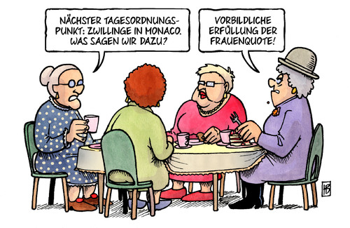 Cartoon: Zwillinge (medium) by Harm Bengen tagged tagesordnungspunkt,zwillinge,monaco,herrscher,royals,geburt,nachwuchs,frauenquote,kinder,susemil,harm,bengen,cartoon,karikatur,tagesordnungspunkt,zwillinge,monaco,herrscher,royals,geburt,nachwuchs,frauenquote,kinder,susemil,harm,bengen,cartoon,karikatur