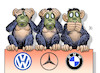 Cartoon: Abgas-Affen (small) by Harm Bengen tagged abgas,affen,dieselskandal,tierversuche,vw,daimler,merceds,bmw,harm,bengen,cartoon,karikatur