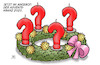 Cartoon: Adventskranz 2020 (small) by Harm Bengen tagged adventskranz,2020,corona,kerzen,virus,schleife,fragezeichen,harm,bengen,cartoon,karikatur