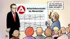 Cartoon: Arbeitslose im November (small) by Harm Bengen tagged rohversion,geschoent,bundesagentur,arbeit,arbeitslosenzahlen,november,weise,agenturchef,pressekonferenz,armutsbericht,armut,reichtum,soziales,bundesregierung,aenderung,harm,bengen,cartoon,karikatur