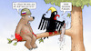 Cartoon: Ast ab (small) by Harm Bengen tagged sägen,säge,ast,fliegen,bär,adler,sanktionen,blut,stahlhelm,baum,russland,ukraine,krieg,harm,bengen,cartoon,karikatur