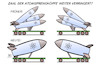 Cartoon: Atomwaffenzahlen (small) by Harm Bengen tagged atomwaffenzahlen,atomsprengköpfe,raketen,abschussrampen,abrüstung,aufrüstung,sipri,friedensforschungsinstitut,harm,bengen,cartoon,karikatur