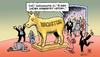 Cartoon: Aufschwung XL (small) by Harm Bengen tagged aufschwung,xl,wachstum,wirtschaft,export,binnennachfrage,brüderle,wirtschaftsinstitute,wirtschaftsweise,krise,kalb,golden,anbetung,tanz,sekt,champagner