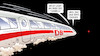 Cartoon: Bahn-Rekordverlust (small) by Harm Bengen tagged bahn,rekordverlust,bilanz,ice,licht,ende,tunnel,schwarz,verlust,rote,zahlen,schulden,harm,bengen,cartoon,karikatur