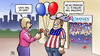 Cartoon: Balloons - English version (small) by Harm Bengen tagged romney,mitt,usa,republikaner,republican,party,partei,praesidentschaftskanditat,religion,waffen,abtreibung,vergewaltigung,ballons,arbeitsplaetze,versprechen,wahlkampf,balloons,harm,bengen,cartoon,karikatur